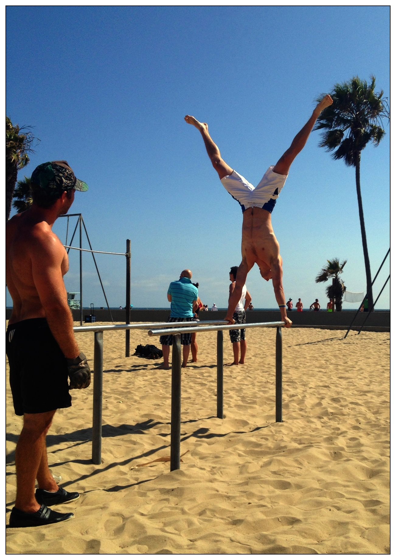 beach handstand exercise