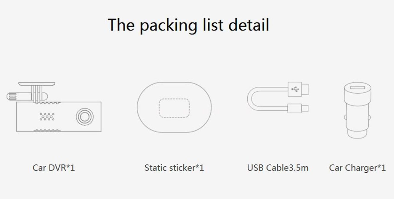 car dvr packing list