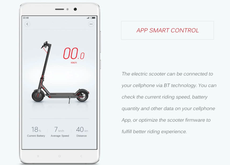 electric scooter smartphone control