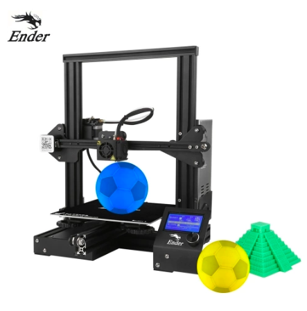 ender 3d printer blue yellow objects