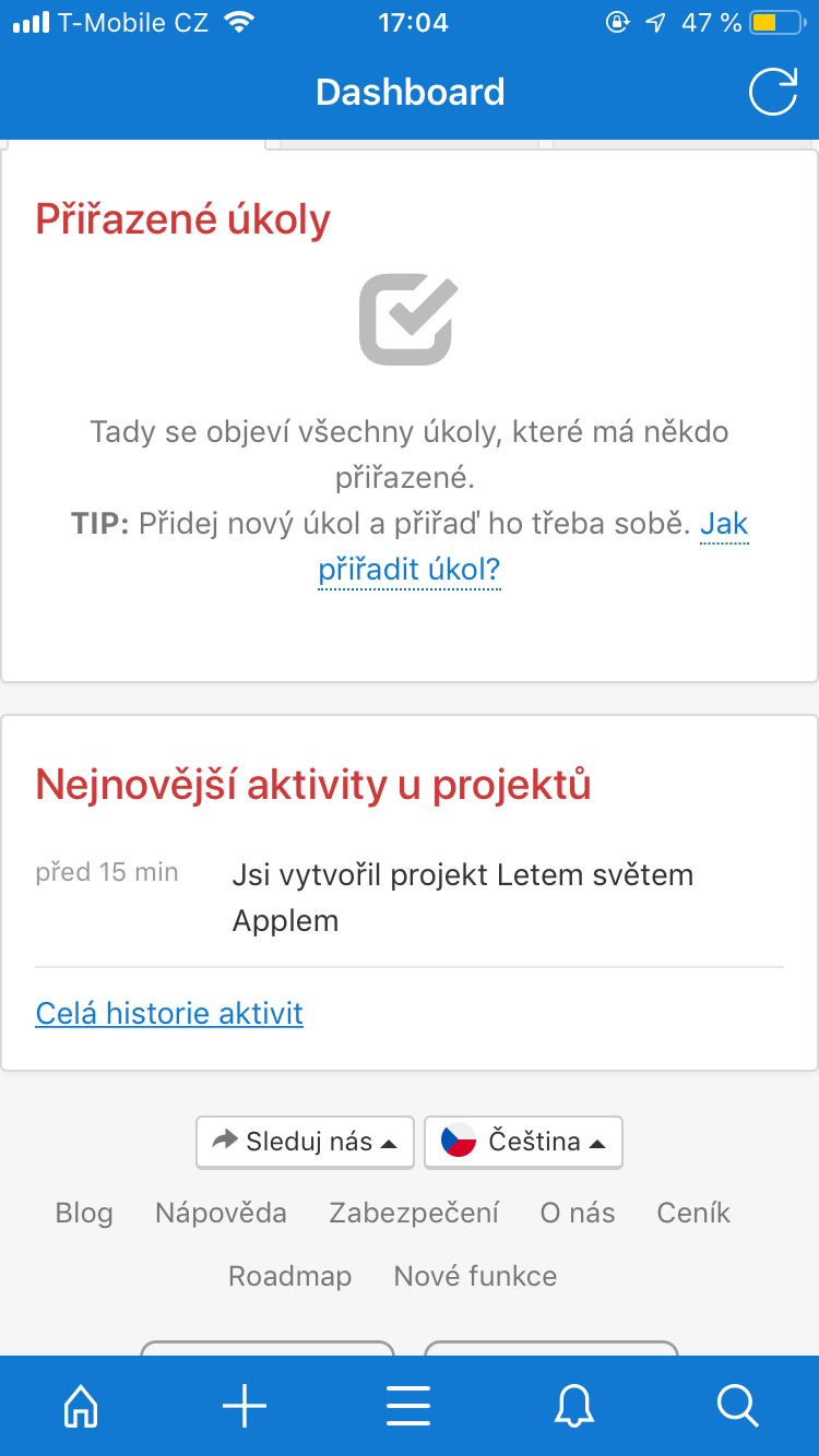 freelo dashboard tasks