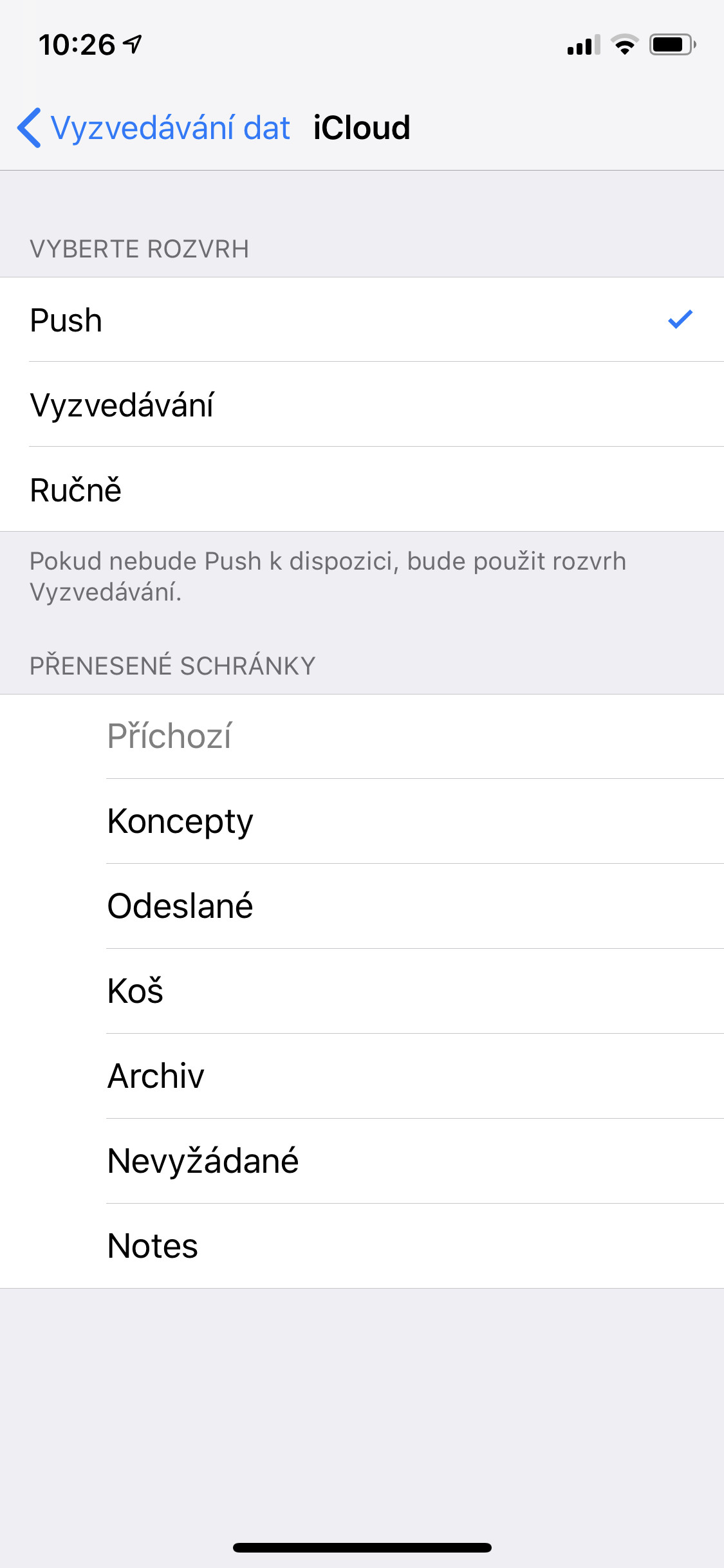 icloud data fetch settings