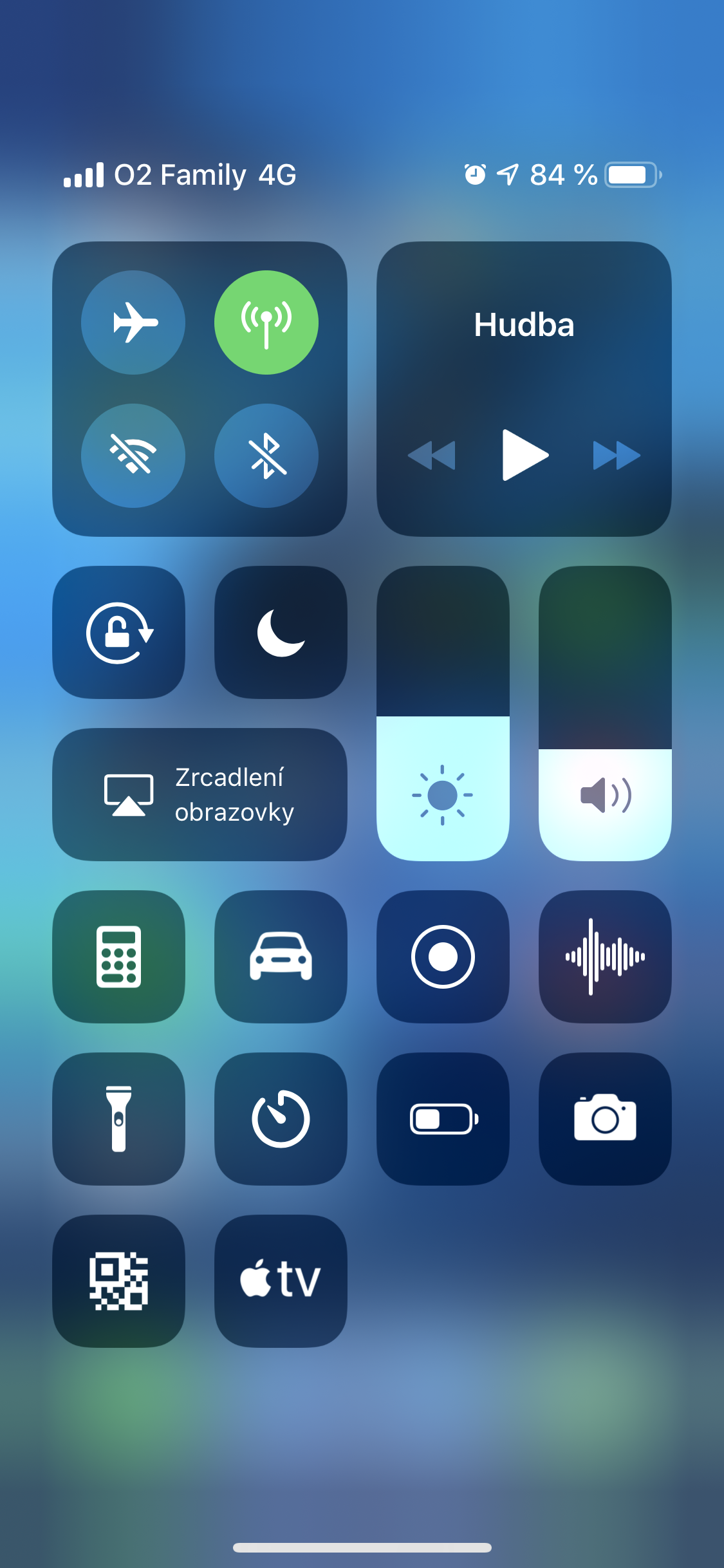 iphone control center wifi