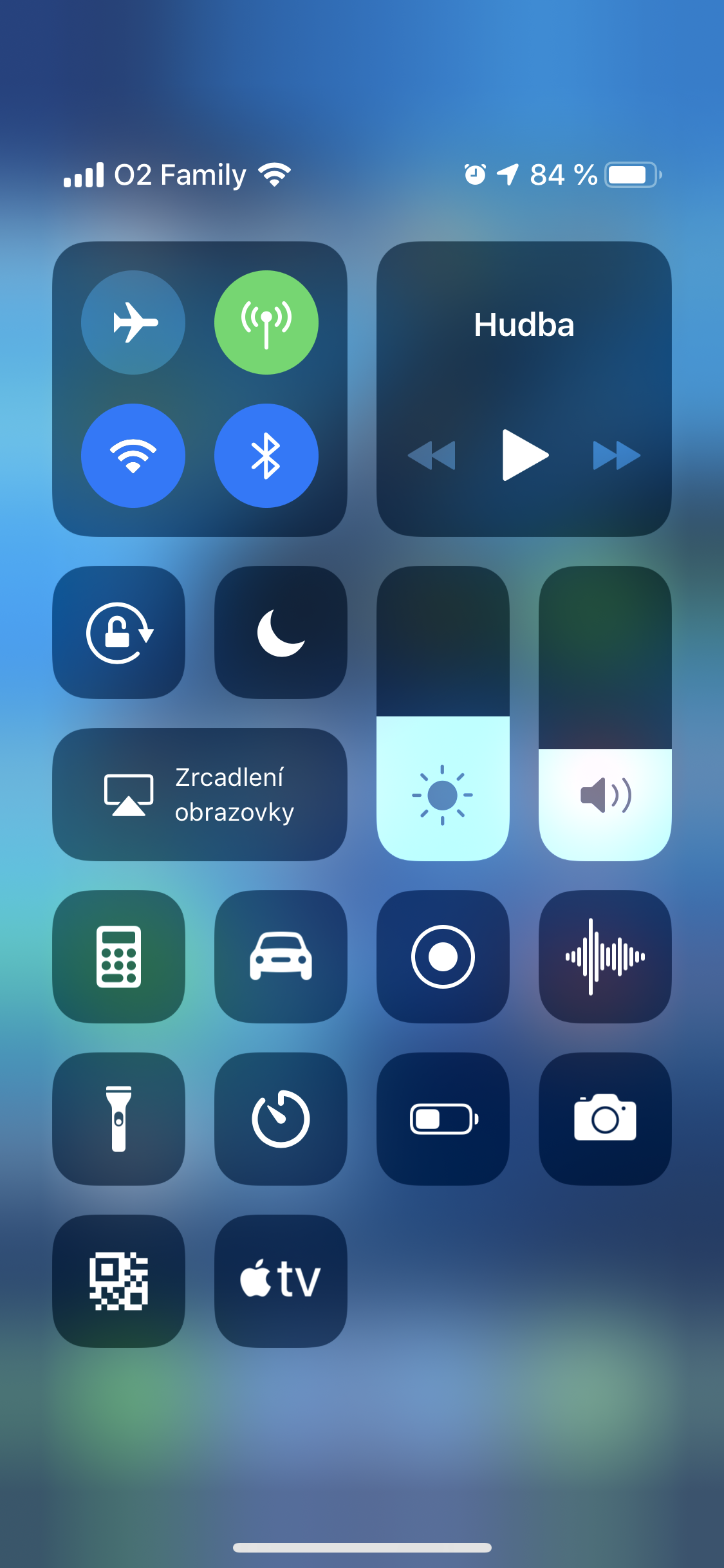 iphone control center