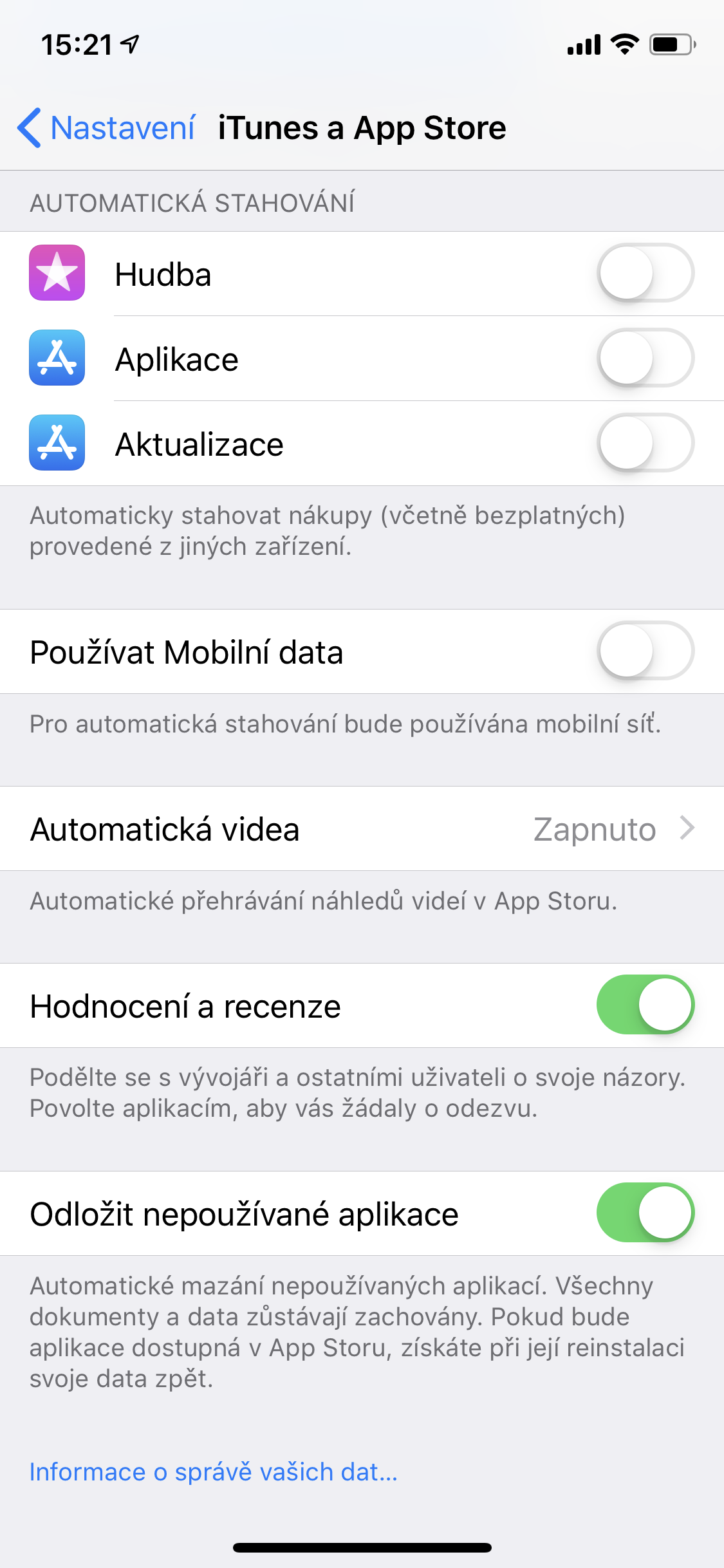 iphone itunes app store settings