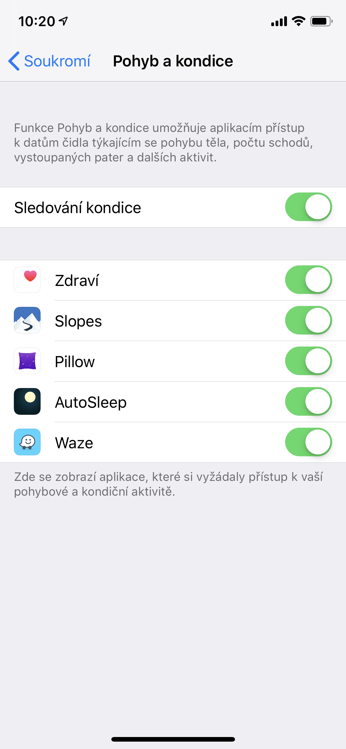 iphone motion and fitness settings
