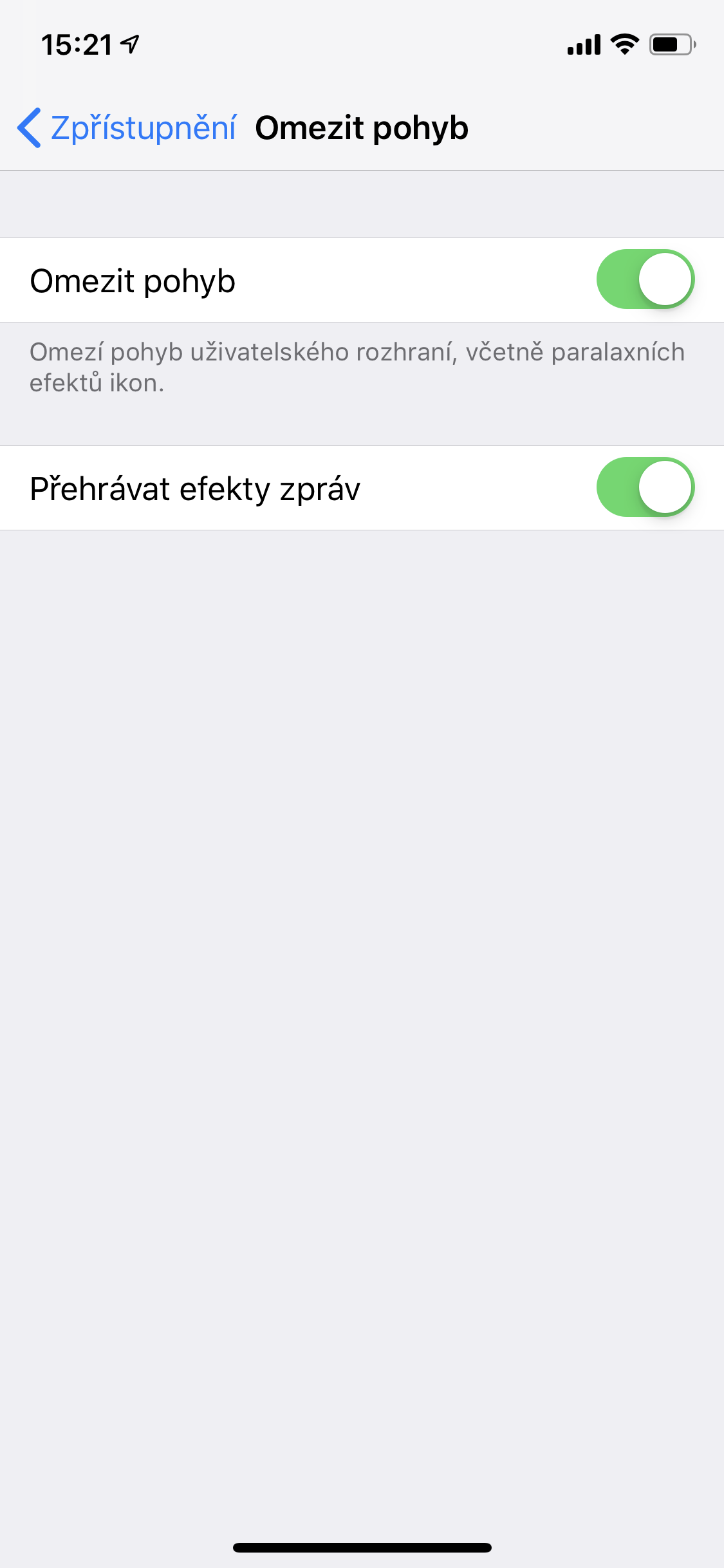 iphone reduce motion settings