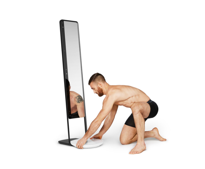 man exercising mirror