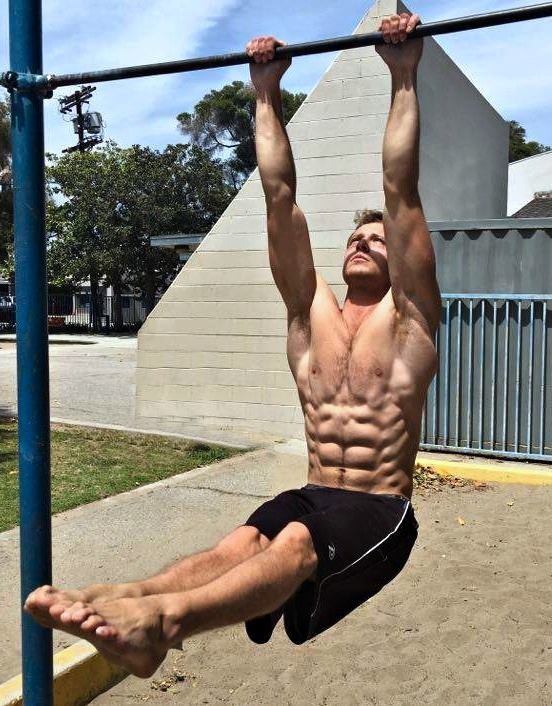 man hanging exercise