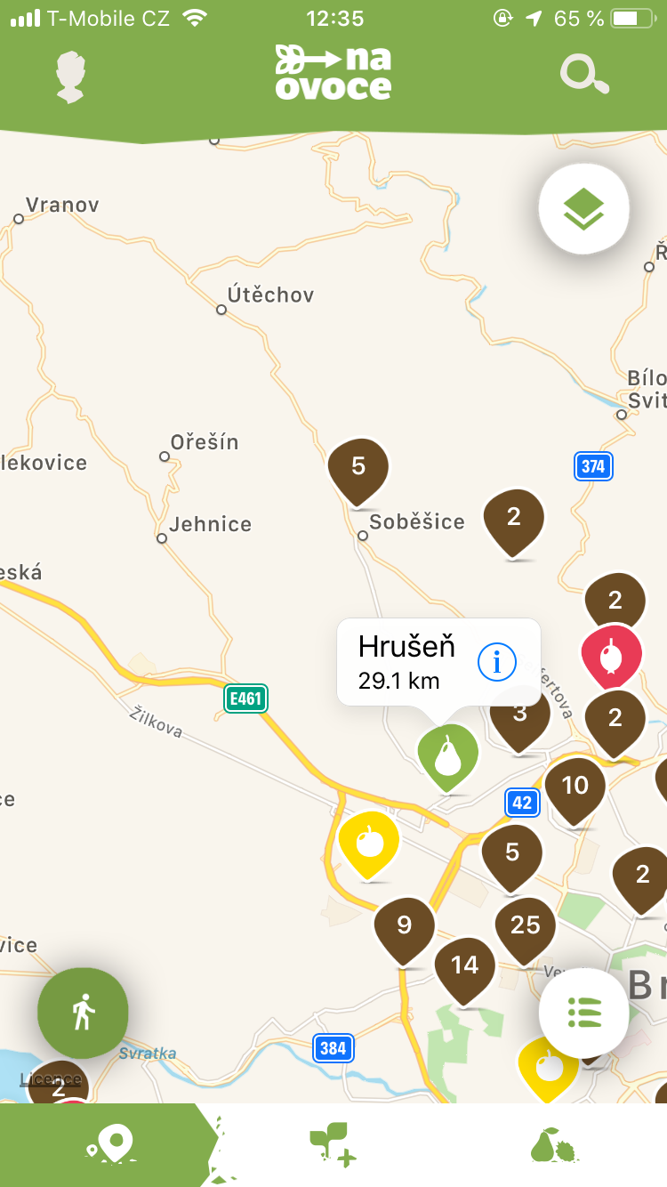 map navigation na ovoce