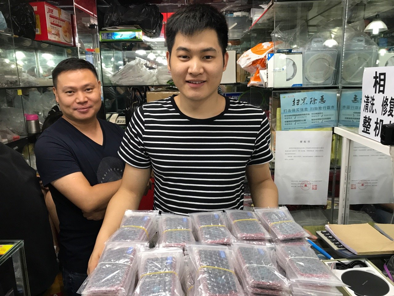 men with packaged items