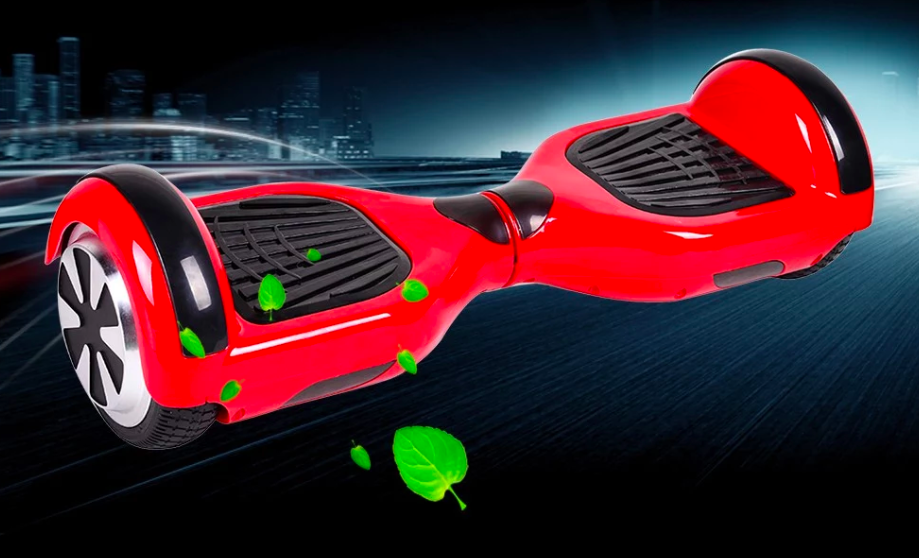 red hoverboard on road
