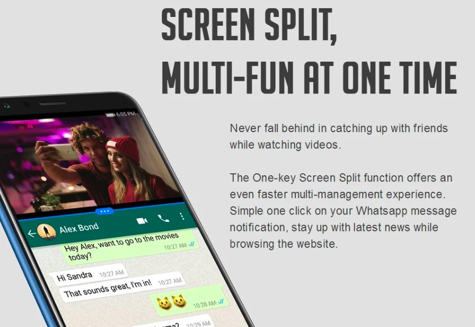 screen split feature
