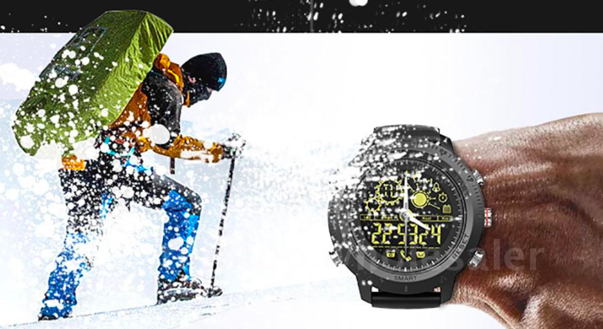 snow hiking with watch