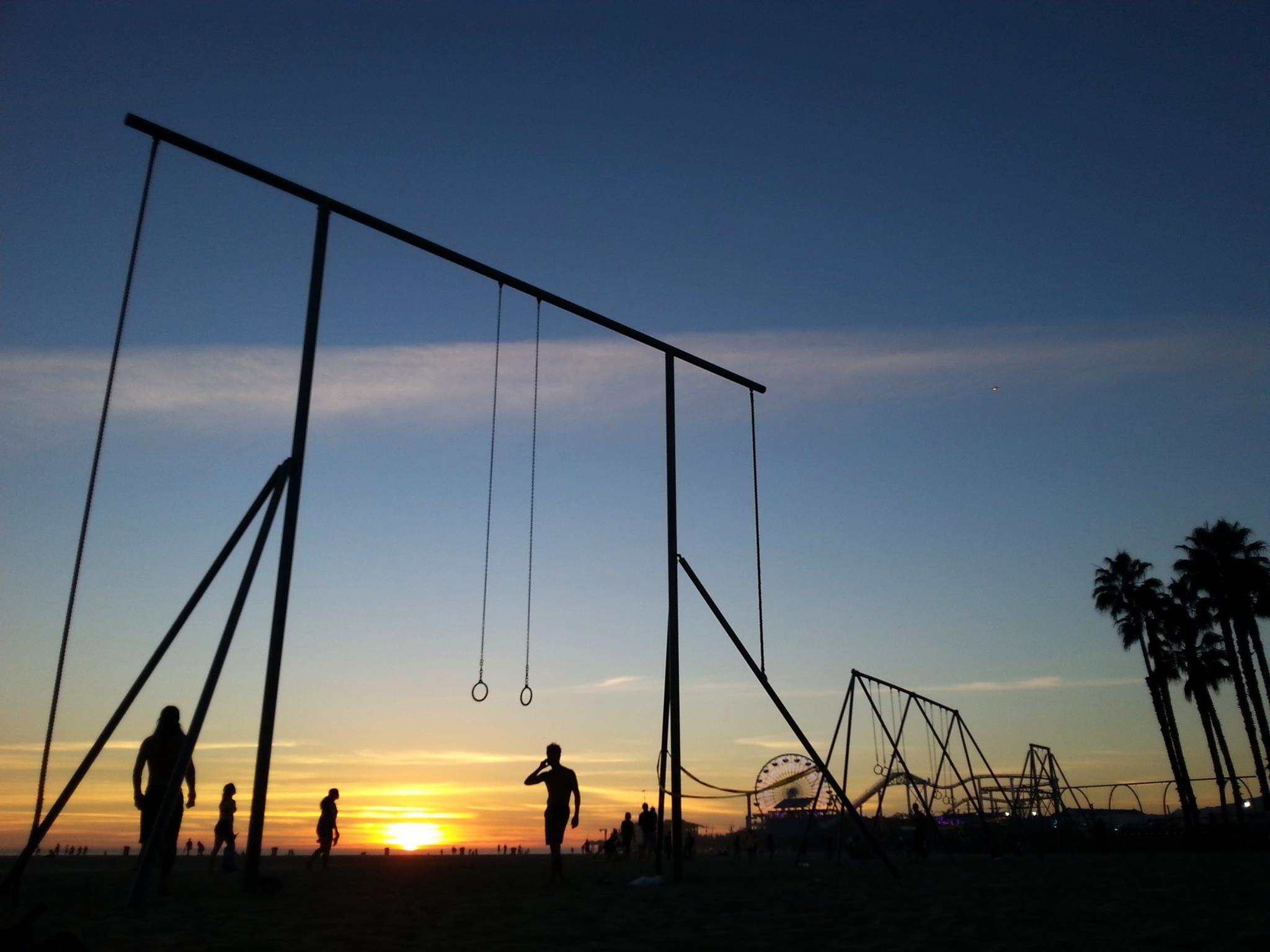 sunset gymnastic rings