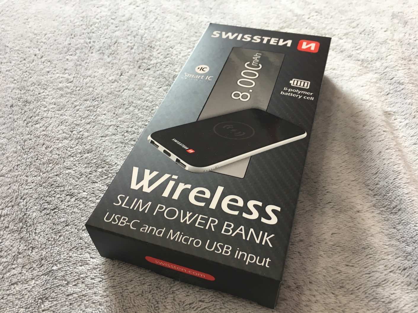swissten wireless power bank packaging