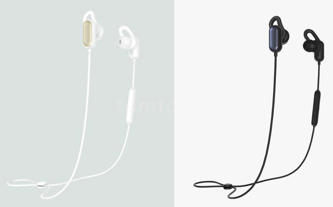 white and black earbuds