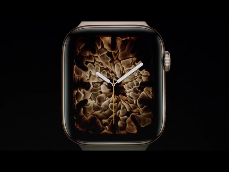 close up of apple watch with abstract design