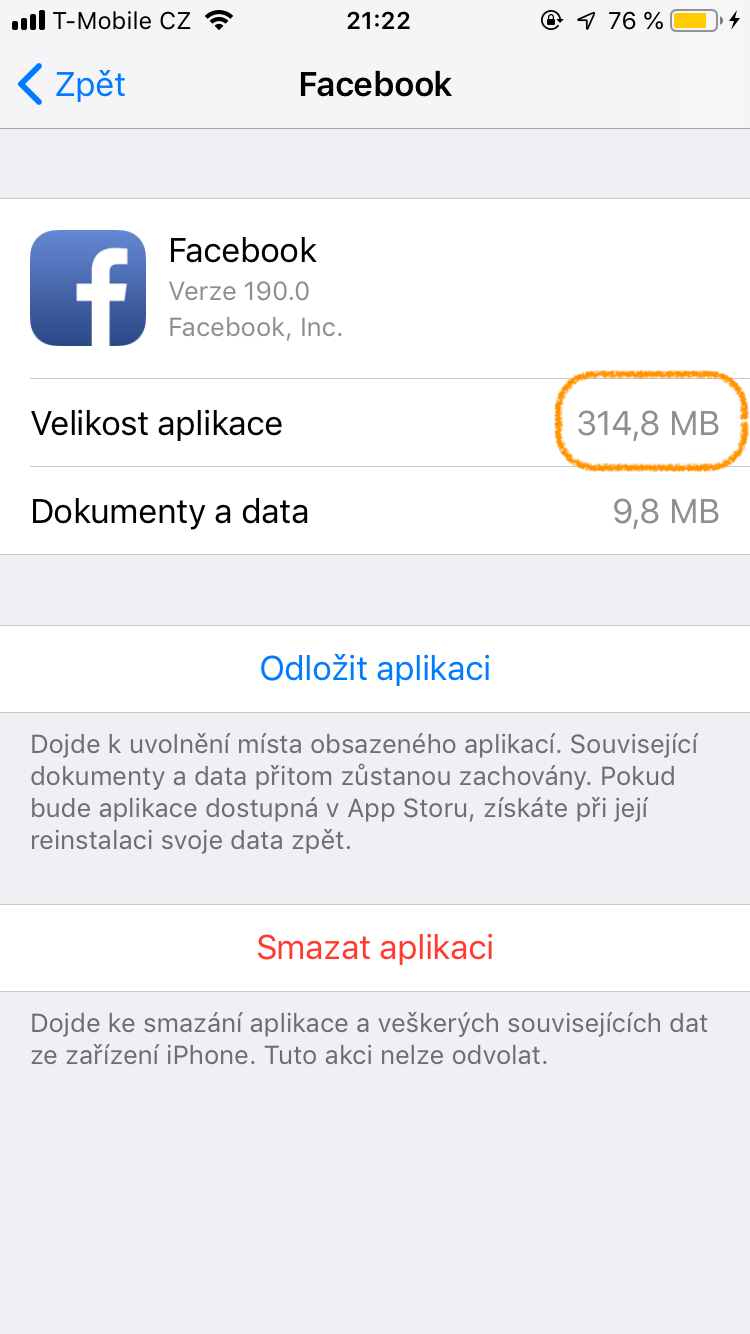 facebook app size settings