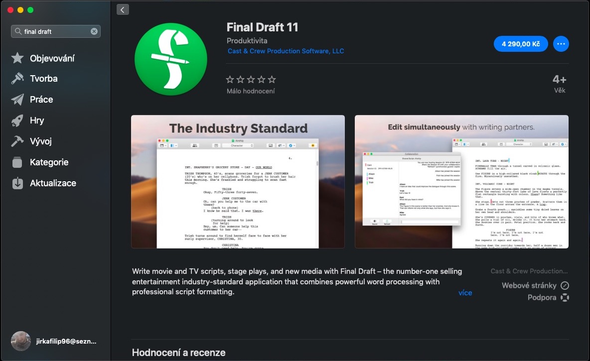 final draft dark mode