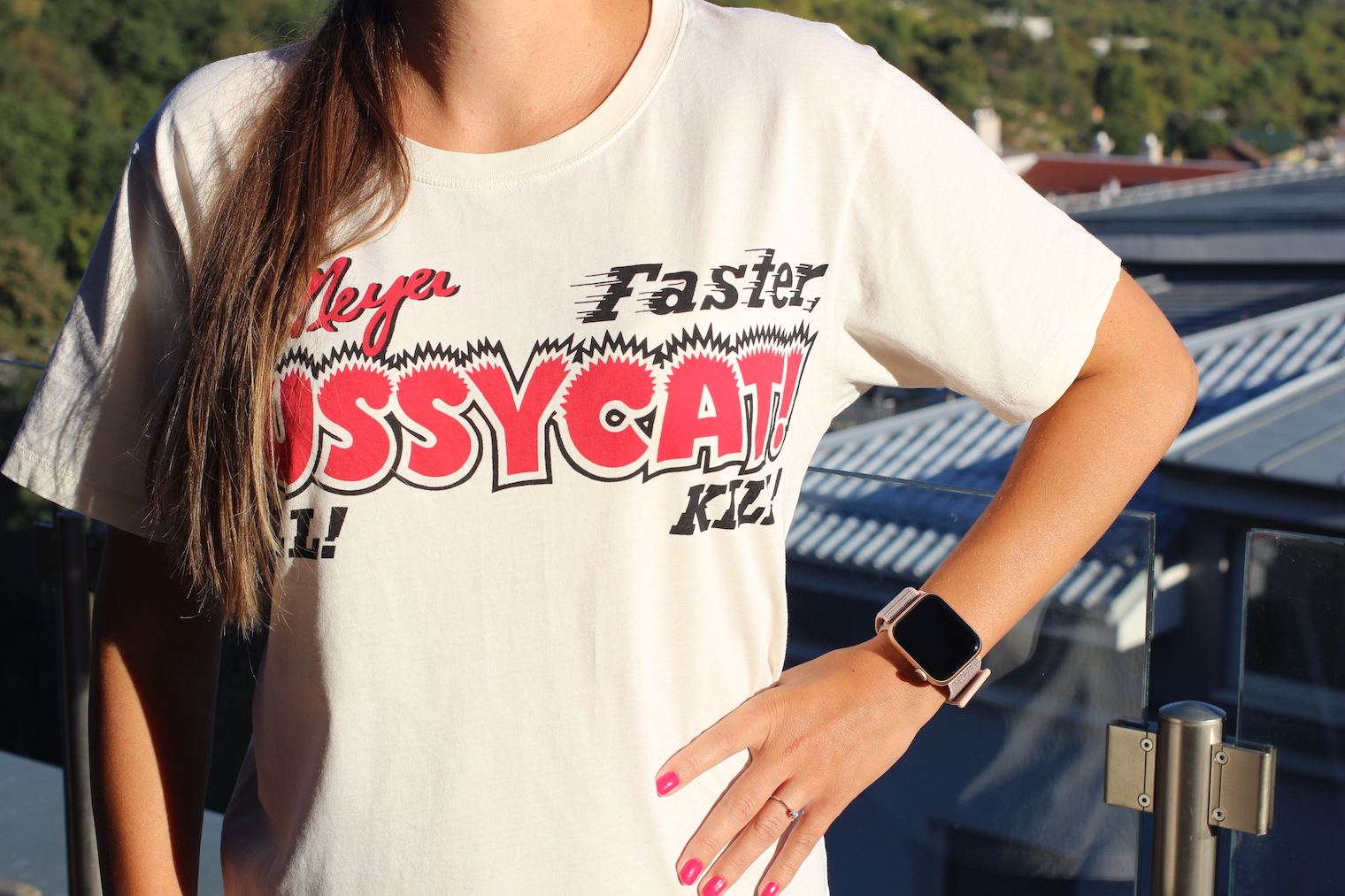 graphic tshirt and smartwatch