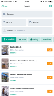 hotel search results
