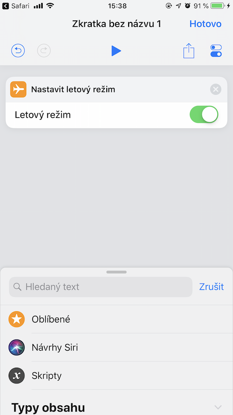 ios flight mode shortcut