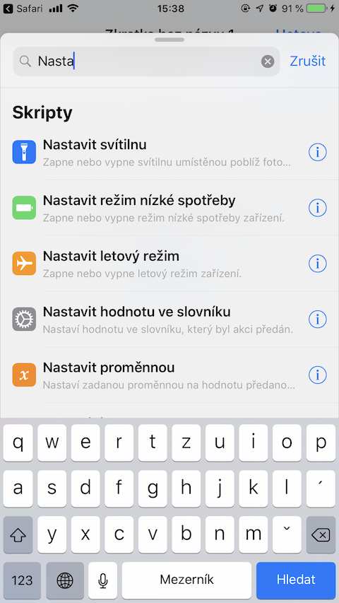 ios shortcuts search