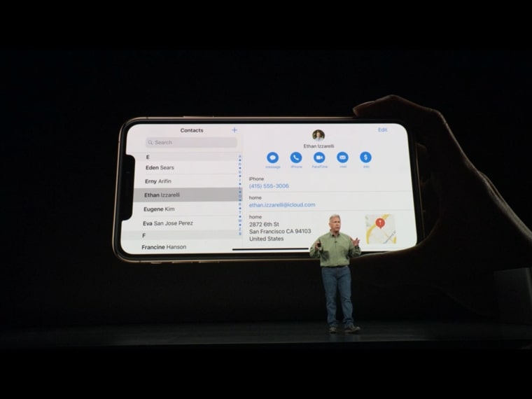 iphone contacts display