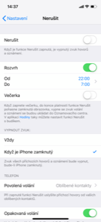 iphone do not disturb settings