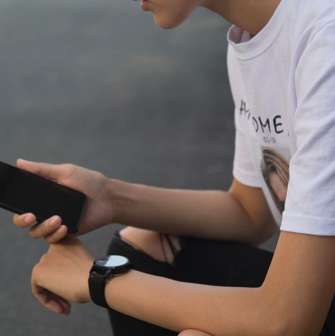 person using smartphone