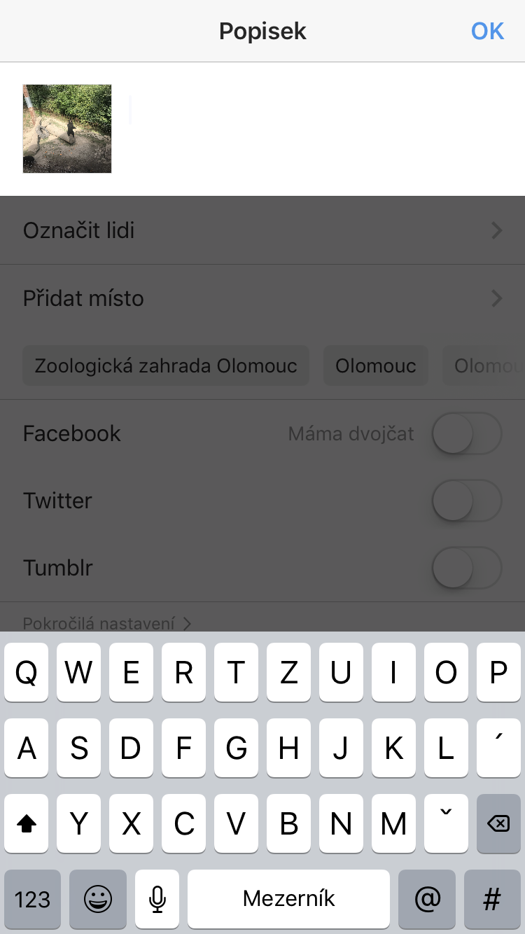 photo upload interface