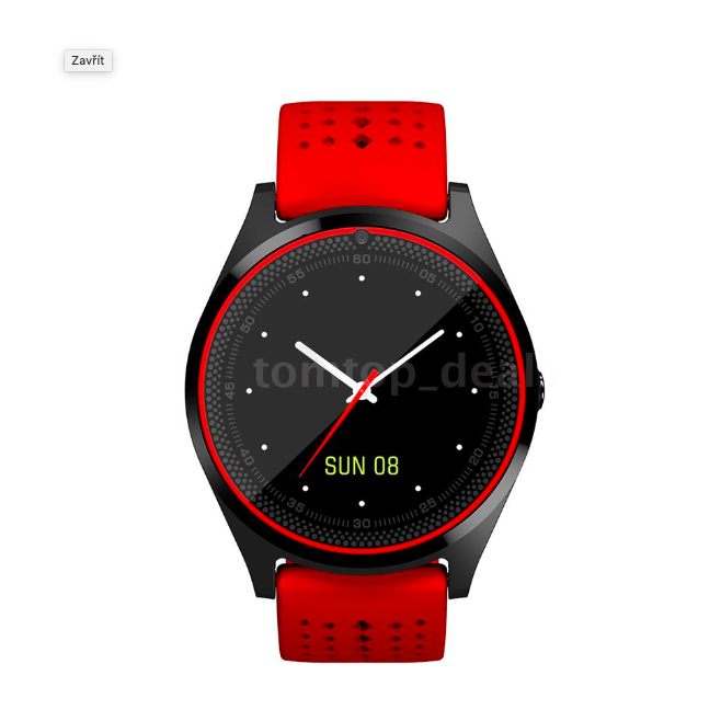 red smartwatch display