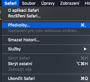 safari menu preferences