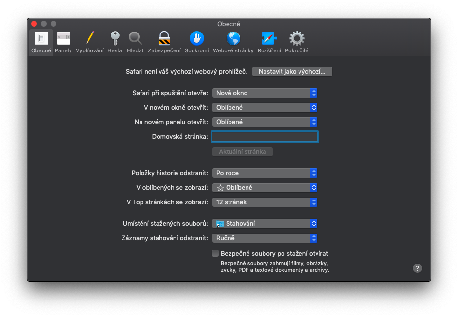 safari preferences settings