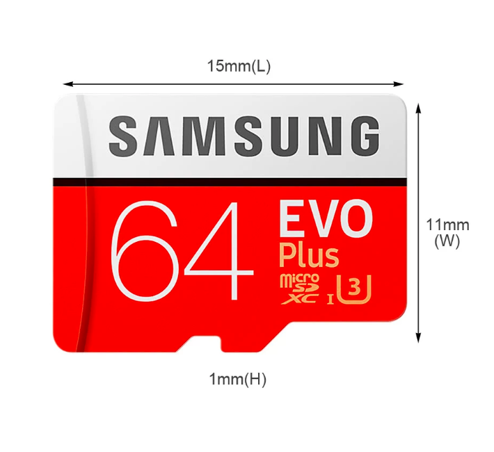 samsung evo plus microsd card dimensions