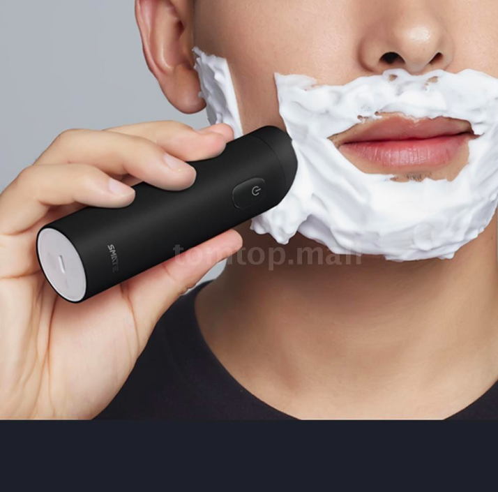 shaving with electric razor