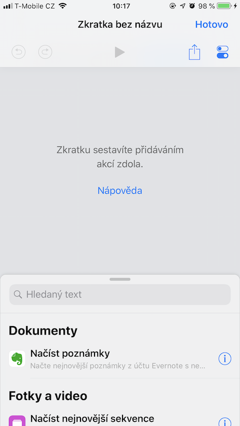 shortcut creation ios