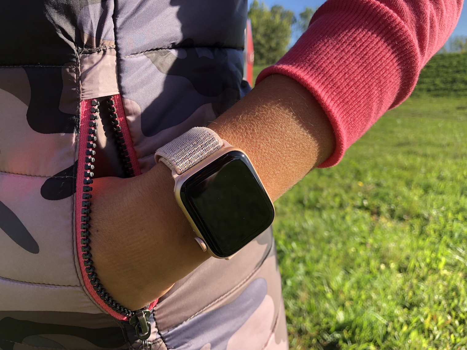 smartwatch on wrist closeup