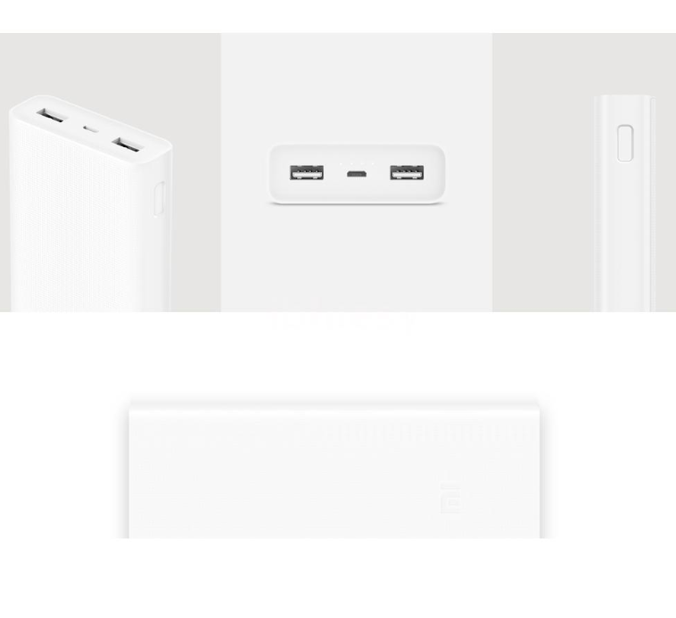 white power bank ports closeup