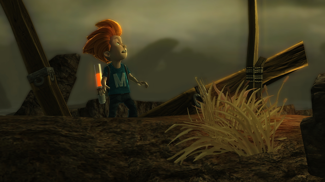 animated character in desert