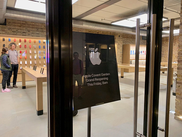 apple store reopening sign