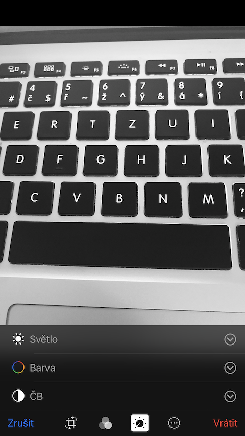 black and white keyboard editing menu