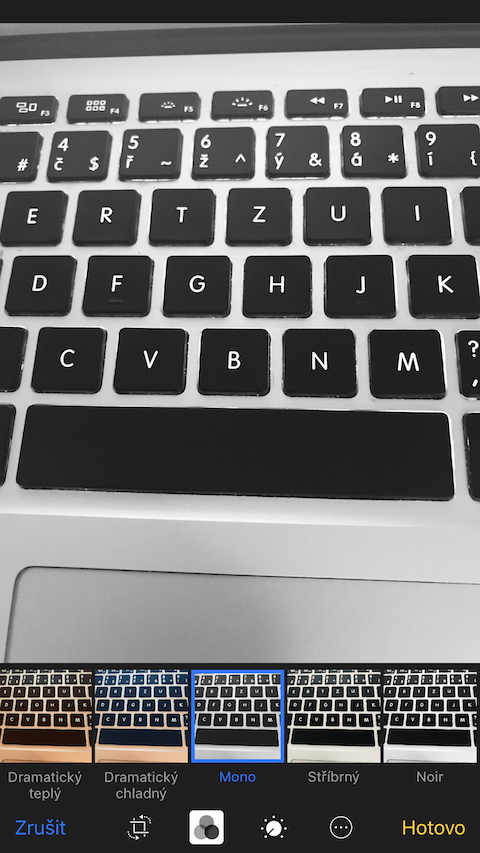 black and white keyboard filter options