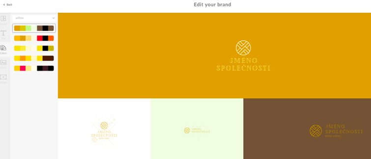 brand editing interface