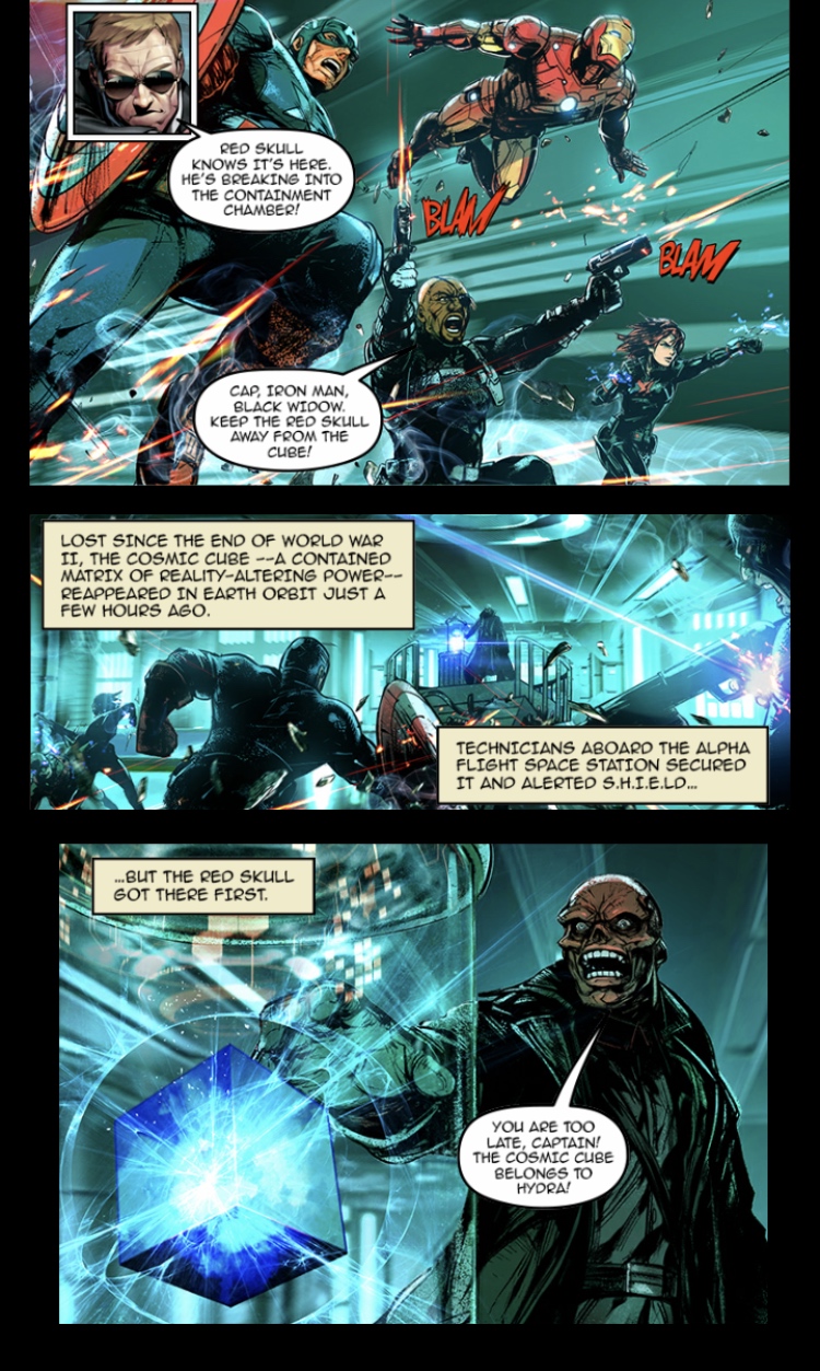 comic red skull cube