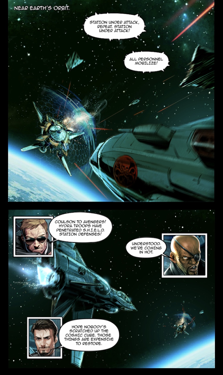 comic space battle scene