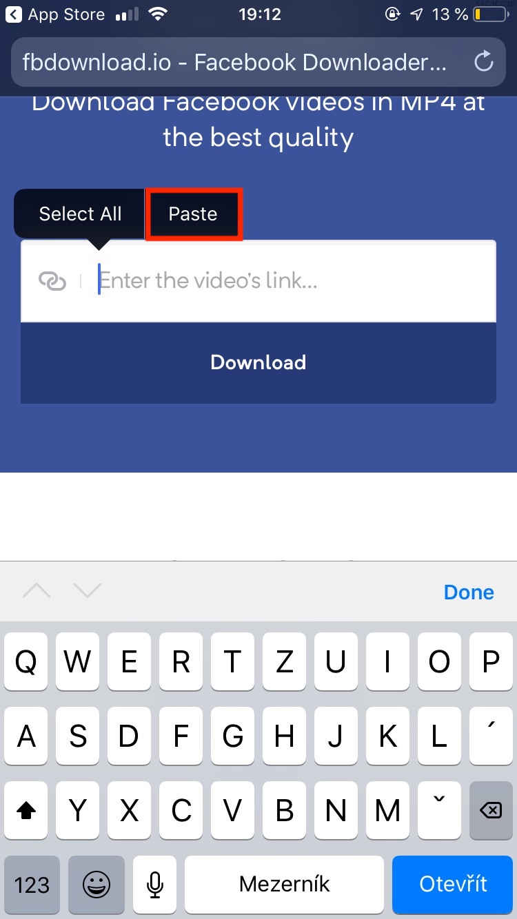 Jak stáhnout libovolné video z iOS aplikace Facebooku do iPhonu Letem