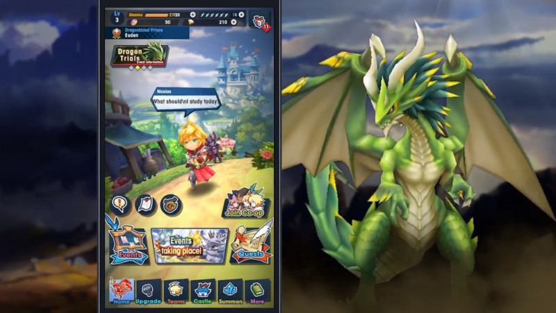 dragon game interface