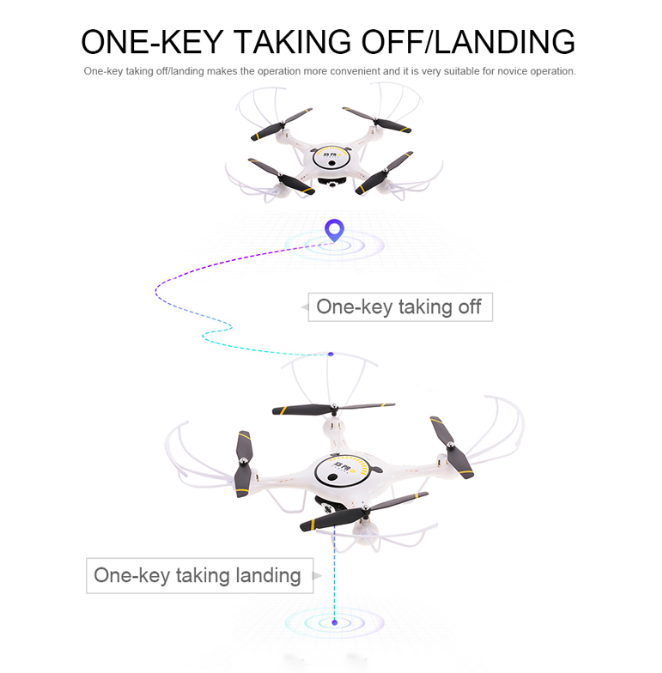 drone one key takeoff landing yellow